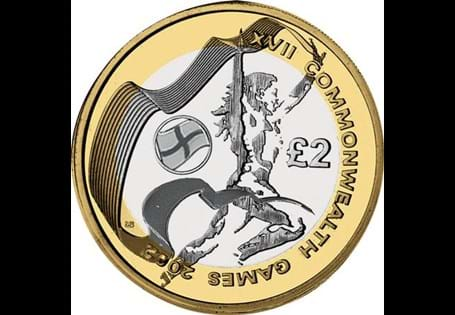 With a mintage of just 650,500 this England Commonwealth Games £2 ranks as one of the most rare UK £2 coins in circulation.