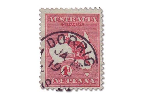 Australia's first ever stamp - Kangaroo & Map (1)