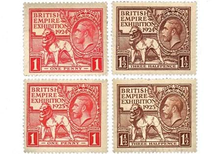 These stamps were issued to celebrate the British Empire Exhibition in 1924 and are Britain's first ever commemorative postage stamps. Also included is the 1925 reissued version.