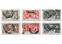 A superb, rare issue first released by the Royal Mail during King George V reign: the 1918 and 1934 Seahorses 6v Stamps.