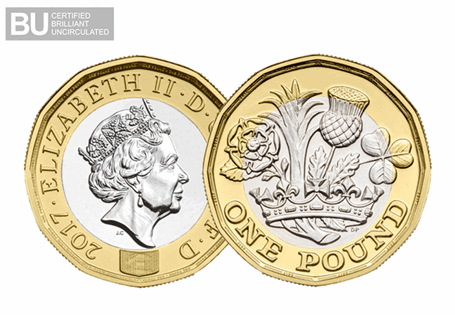 This significant commemorative Nations of the Crown £1 coin marks the release of the brand new 12-sided £1 coin in the UK.