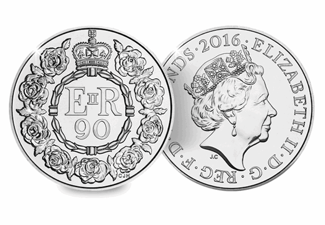 2016 UK 90th Birthday Certified BU £5 (No Logo)