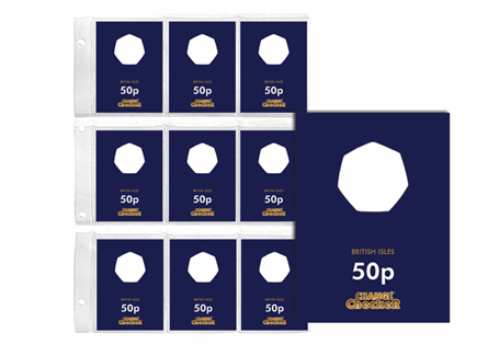1 Change Checker PVC page and 9 Premium Protective Collecting cards for British Isles 50ps. A great way to present/protect your coins for a lifetime. Collection page fits in a Change Checker Album.