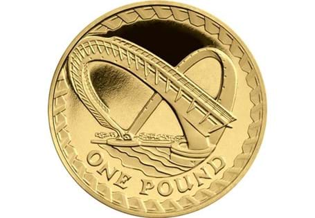 Issued in 2007 as part of the Bridge series of £1 coins. This reverse design features the Millennium Bridge in Gateshead, which represents England. Circulated quality.