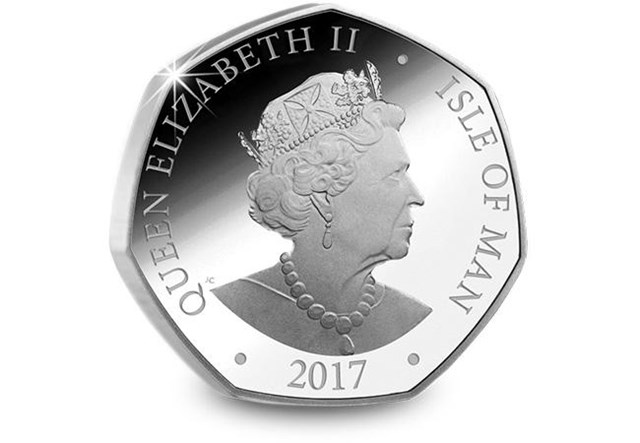 Platinum Wedding Anniversary Silver Fifty Pence Coin Obverse