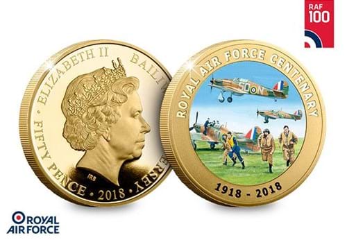 RAF Centenary History of The RAF Gold-Plated Coin