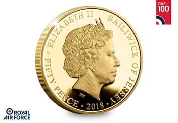 RAF Centenary History of The RAF Gold-Plated Coin Obverse