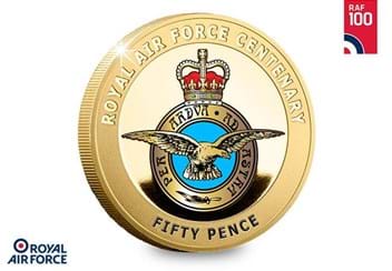 RAF Badge Gold-Plated Coin Reverse