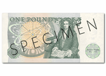 This £1 banknote was issued in 1981-1984. It reverse features Isaac Newton, and the obverse features a portrait of HRH Queen Elizabeth II, and the Chief Cashier signature of D H F Somerset.