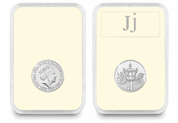 UK 'J' Uncirculated 10p in Encapsulated Slab Obverse and Reverse