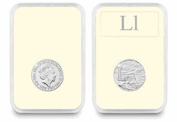 UK 'L' Uncirculated 10p in Encapsulated Slab Obverse and Reverse