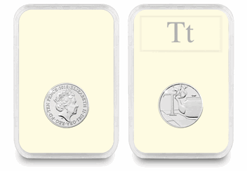 UK 'T' Uncirculated 10p in Encapsulated Slab Obverse and Reverse