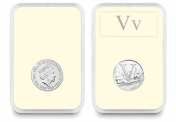 UK 'V' Uncirculated 10p in Encapsulated Slab Obverse and Reverse