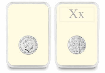UK 'X' Uncirculated 10p in Encapsulated Slab Obverse and Reverse