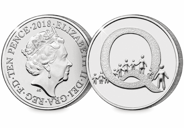 UK 'Q' Uncirculated 10p Obverse and Reverse