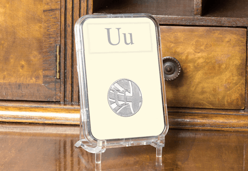 UK 'U' Uncirculated 10p on Desk