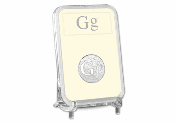 UK 'G' Uncirculated 10p in Encapsulated Slab on Stand