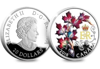Canada 2018 Queens Maple Brooch 1Oz Silver Proof Coin Obverse Reverse