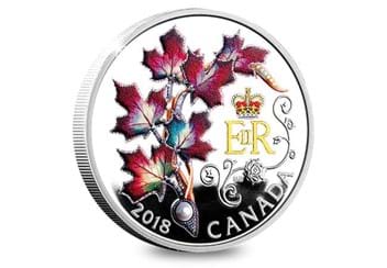 Canada 2018 Queens Maple Brooch 1Oz Silver Proof Coin Reverse