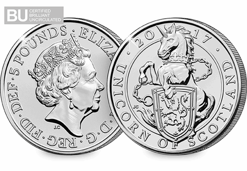 Change Checker 5 Pound Coin Image Unicorn Of Scotland W Logo 1