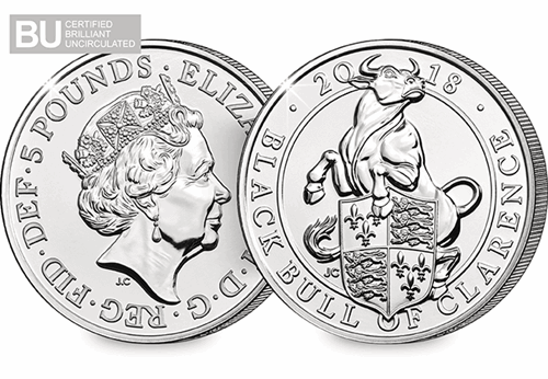 Change Checker 5 Pound Coin Image Black Bull Of Clarence W Logo 1