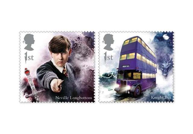2018 Harry Potter Stamp Collection A4 Framed Product Neville And Bus