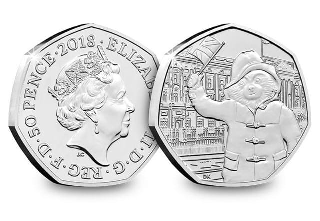 Datestamp 2018 Paddington Bu 50p At The Palace At The Station Two Coin Set outside the palace both sides