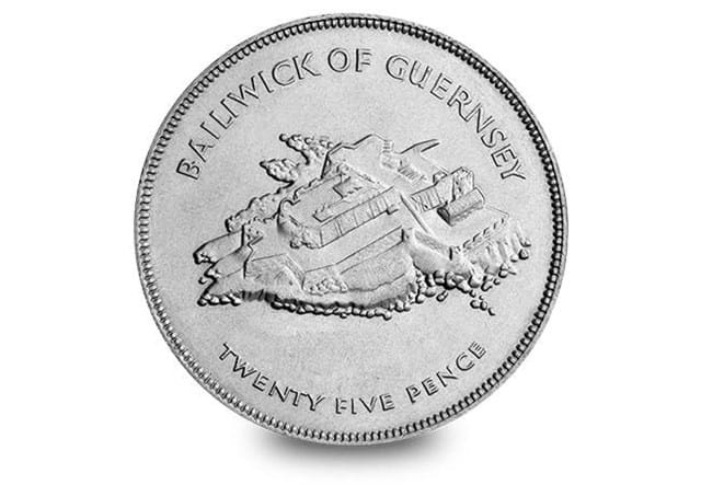Guernsey 1977 Qeii Silver Jubilee Cuni Crown Reverse