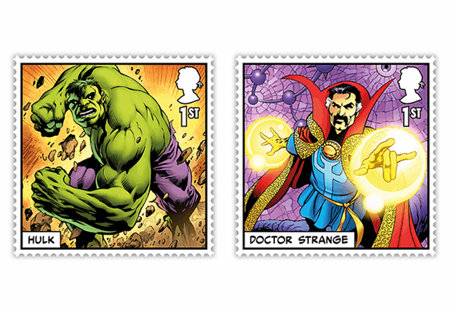MARVEL Comics Stamps - Framed Edition Hulk and Doctor Strange stamps