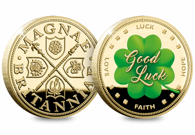 Good Luck Gold-Plated Medal Obverse and Reverse