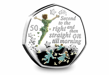 Peter Pan Silver Proof 50p Coin Reverse