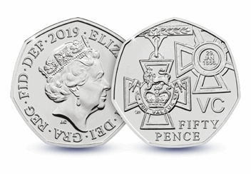 150th Anniversary of the Victoria Cross 50p Obverse and Reverse