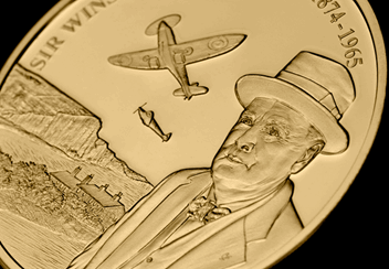 Winston Churchill Gold-Plated Piedfort Reverse Detail