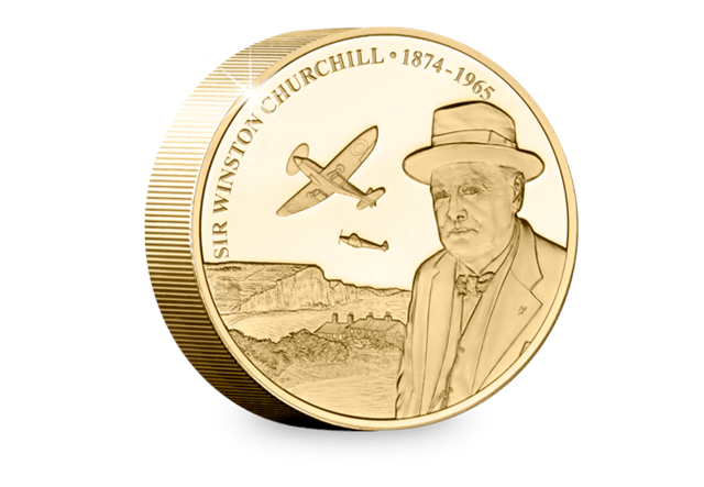 Winston Churchill Gold-Plated Piedfort Reverse