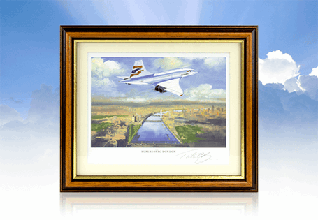 This full colour print features Concorde flying over the London skyline. Signed by original artist Timothy O'Brien, the print is limited to just 4,950. 
