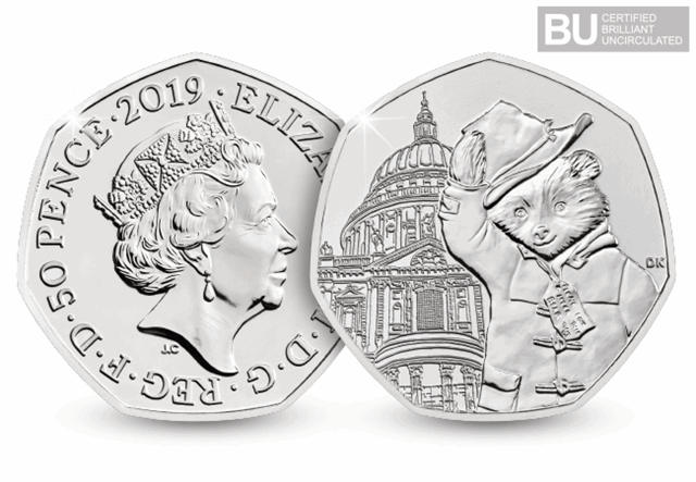 Paddington at St. Paul’s Cathedral 50p Obverse and Reverse with BU logo