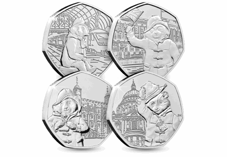 This set includes all four Paddington 50p coins issued in 2018 and 2019. Each coin has been struck to a superior Brilliant Uncirculated quality and comes with a security hologram.