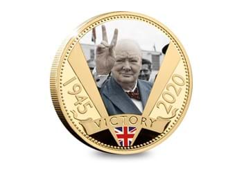 The VE Day 75th Anniversary Gold-Plated Coin reverse