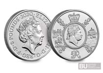 This 2020 UK £5 coin was issued as part of The Royal Mint's 2020 Commemorative Coin Set. It marks 200 years since the death of King George III, Britain's longest-reigning King. 