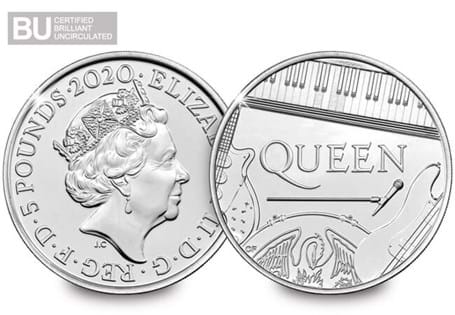 This £5 coin was issued as part of The Royal Mint's Music Legends series celebrating rock legends, Queen. This coin has been protectively encapsulated and certified as Brilliant Uncirculated quality. 