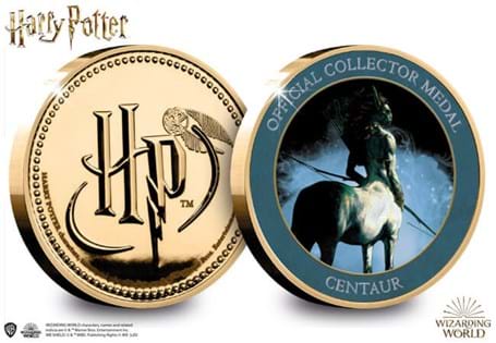 This official Harry Potter medal features on the reverse a full colour image of Centaur. The obverse feares the Harry Potter logo.