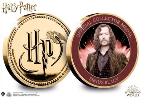 This official Harry Potter medal features on the reverse a full colour image of Sirius Black. The obverse features the Harry Potter logo.