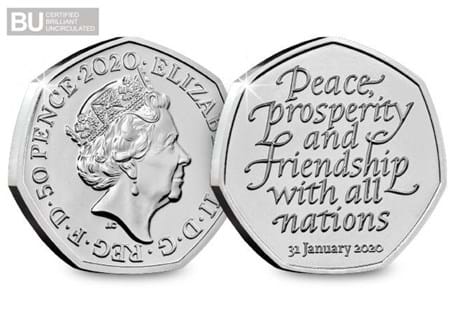 The Brexit 50p has been issued to commemorate the UK leaving the European Union on 31st January 2020. You can own the Official Brexit 50p in superior Brilliant Uncirculated quality today. 