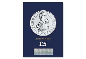 Queen's Beasts White Horse of Hanover BU 5 pound  reverse in Change Checker packaging