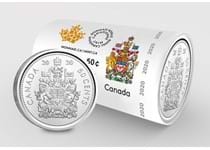 These 50 cent Special Wrap Circulation Rolls have been issued by The Royal Canadian Mint, featuring Canada's Coat of Arms. 30,000 rolls have been issued, each containing 25 coins.