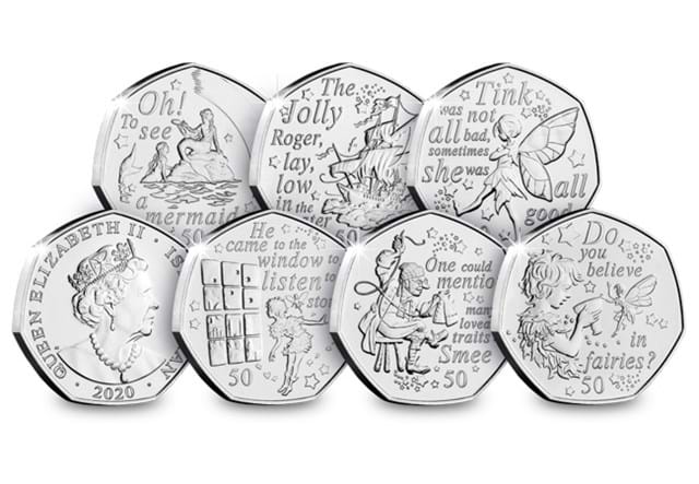 The 2020 Official Peter Pan 50p Coin Set Obverse and Reverses