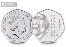 This 50p has been issued to celebrate English chemist, Rosalind Franklin, whose work was central to our understanding of DNA.