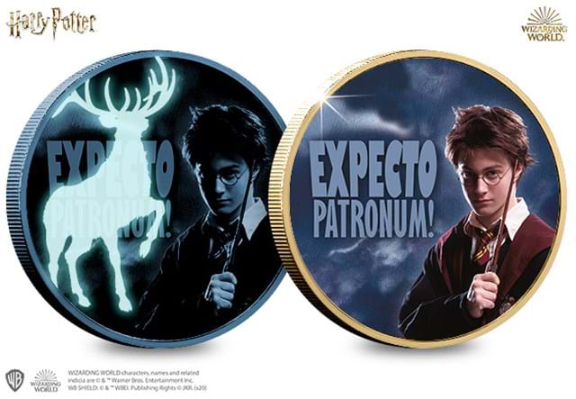 2019 Harry Potter Patronum Medal with and without UV.jpg