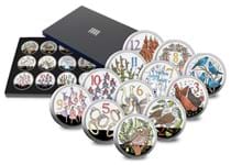 Includes 12 exclusive commemoratives which each feature a vivid full-colour depiction of one of the 12 verses of the popular Christmas song.