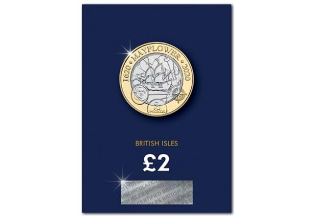 Change Checker Mayflower 2 Pound Coin BU in Change Checker packaging